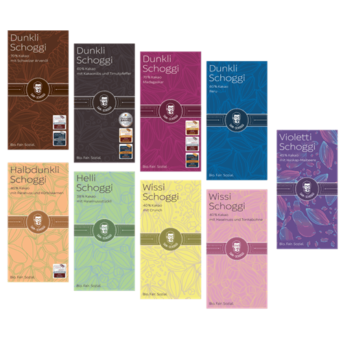 SAM Schokoladen Set mit 9 Tafeln Bio