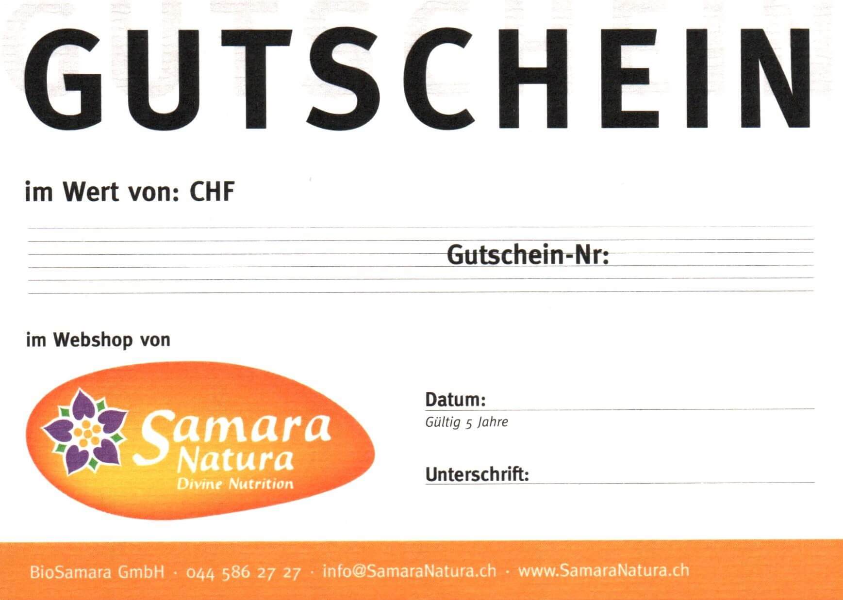 Geschenkgutschein-SamaraNatura Geschenkgutschein SamaraNatura