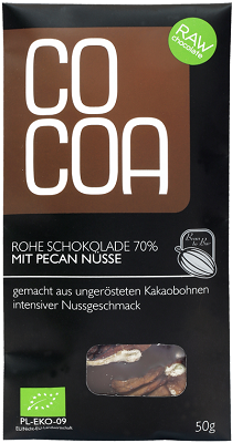COCOA Bio-Rohkost-Schokolade mit Pekannüssen