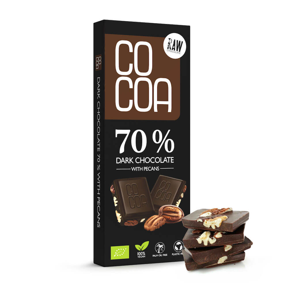 COCOA Bio-Rohkost-Schokolade mit Pekannüssen