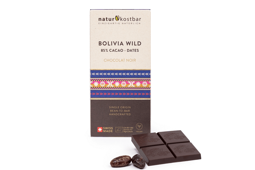 Bolivia wild 85% Cacao Dates Bean-to-Bar Schokolade Naturkostbar Bio